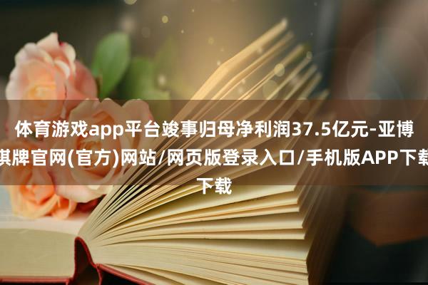 体育游戏app平台竣事归母净利润37.5亿元-亚博棋牌官网(官方)网站/网页版登录入口/手机版APP下载