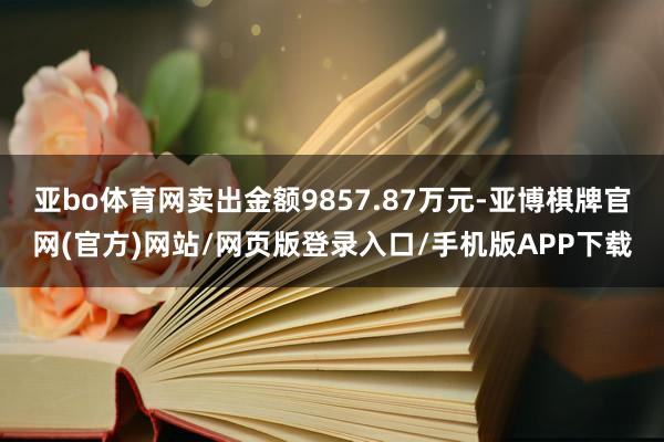 亚bo体育网卖出金额9857.87万元-亚博棋牌官网(官方)网站/网页版登录入口/手机版APP下载