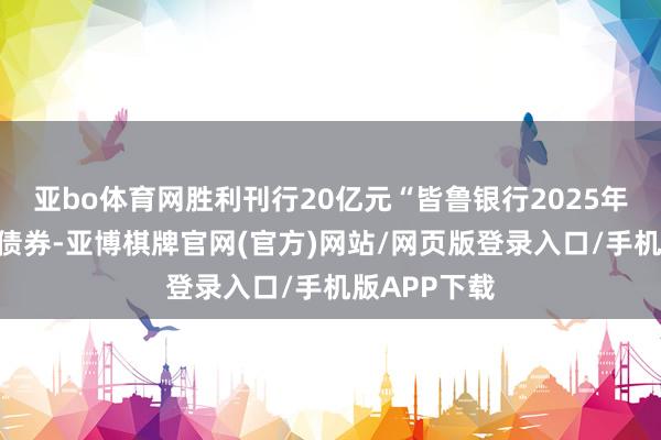 亚bo体育网胜利刊行20亿元“皆鲁银行2025年科技翻新”债券-亚博棋牌官网(官方)网站/网页版登录入口/手机版APP下载